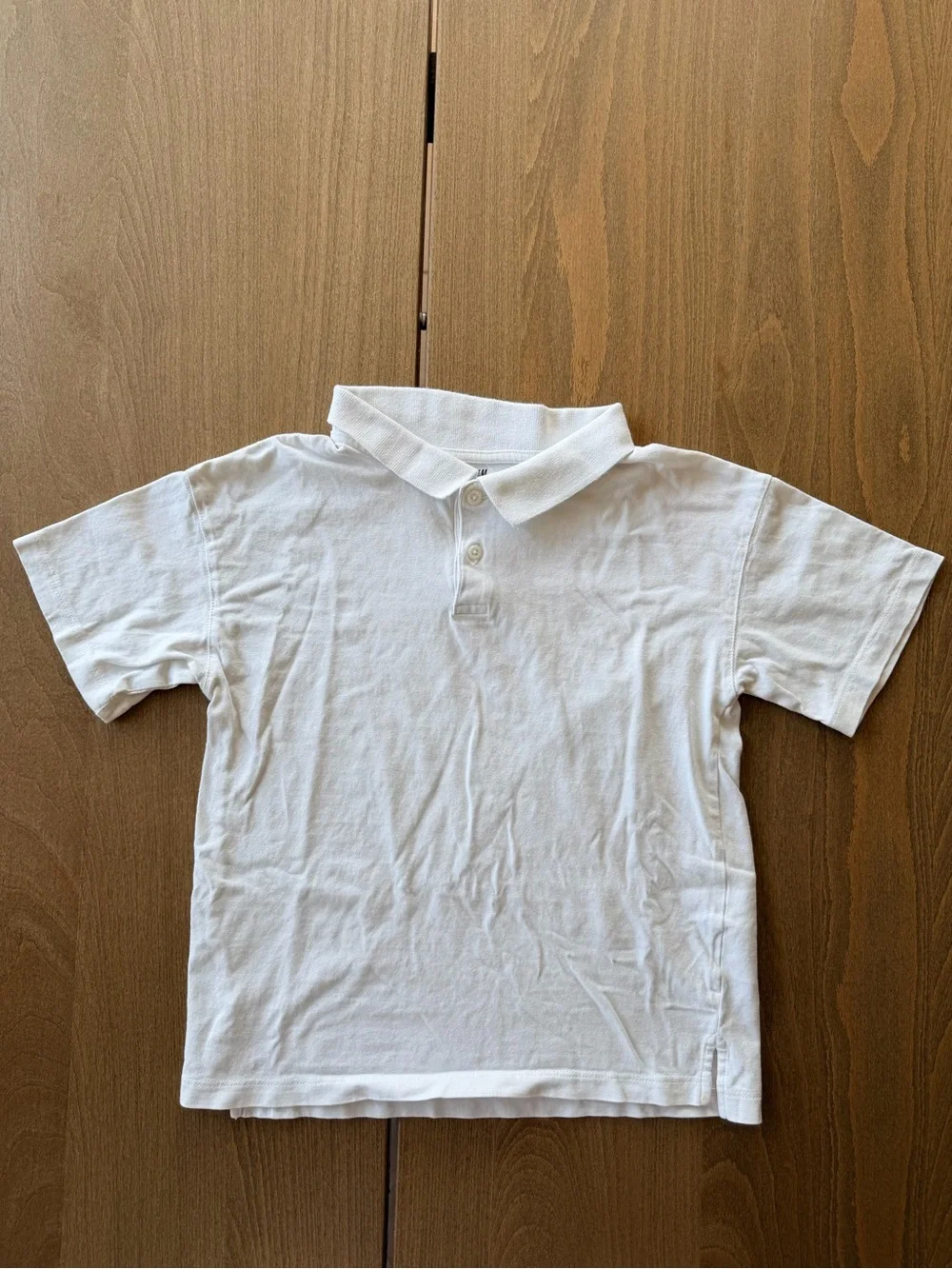 3/$15 H&M 100% Cotton White School Uniform Polo Shirt Size 6X/7 Short Sleeve Top